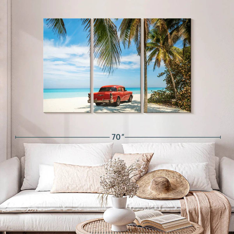 Mehar Varadero Beach Vintage Car, 32" H x 50" W