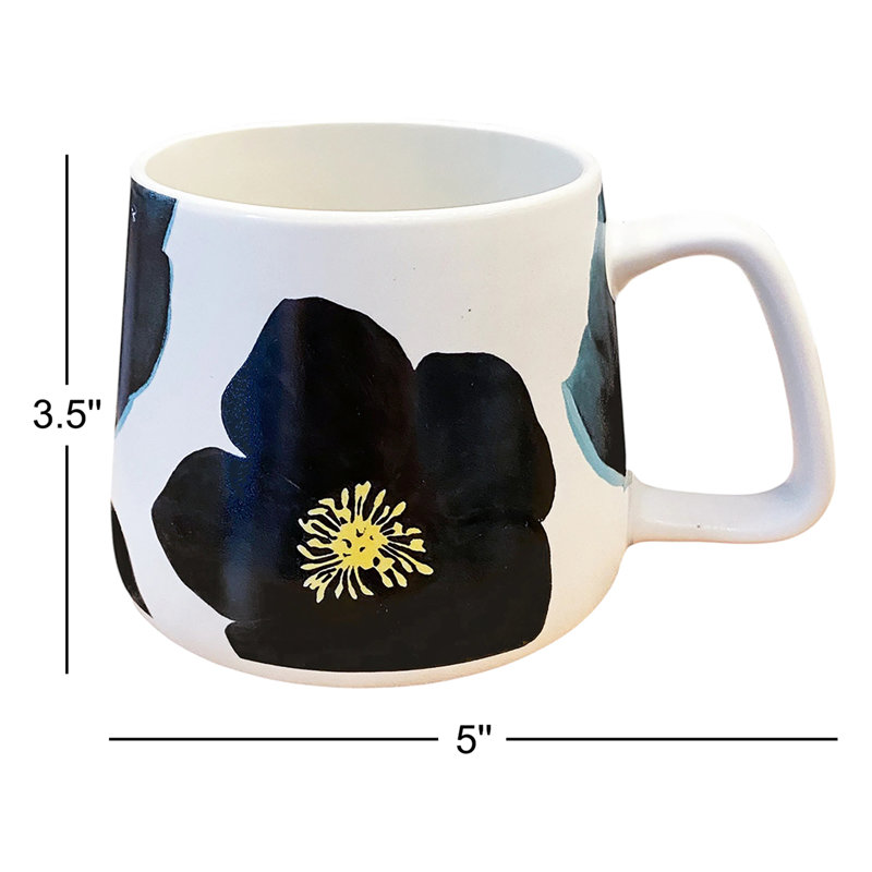 Tasse en porcelaine: rose d'hiver verte