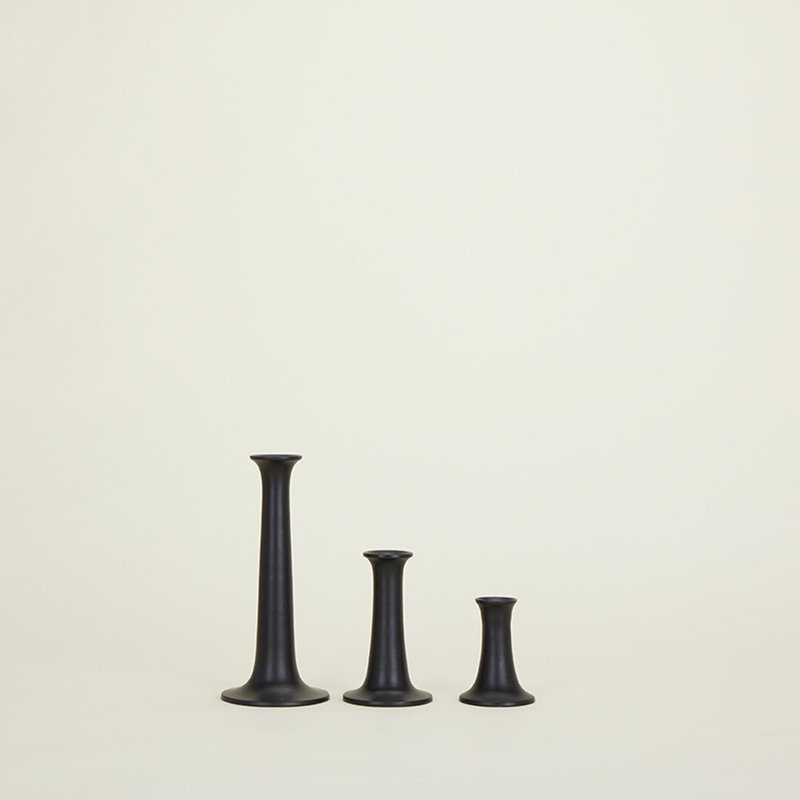 Bougeoir de table en aluminium, Noir, H 9 po x l 4 po x P 4 po