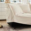 Chenille de luxe avec coussins de dossier haut et apparence moderne crème moderne 3 coussins de qualité supérieure