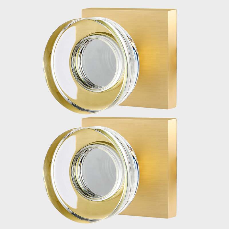 Faux boutons de porte en cristal Coolnews Retro Elegant Series, Laiton satiné
