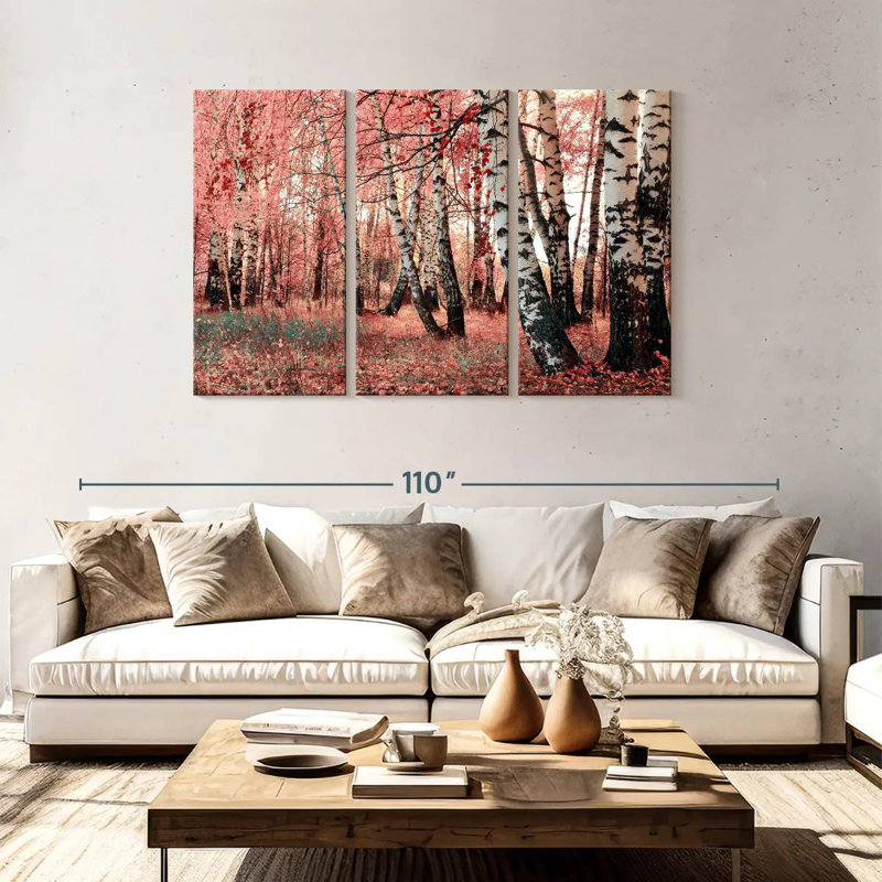 Alvord Pink Birch Forest, 48" H x 74" W