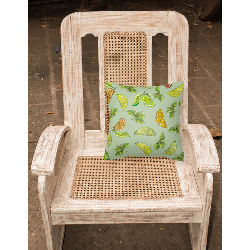 Coussin intérieur/extérieur citrons, limes et oranges, 18 po x 18 po, Vert