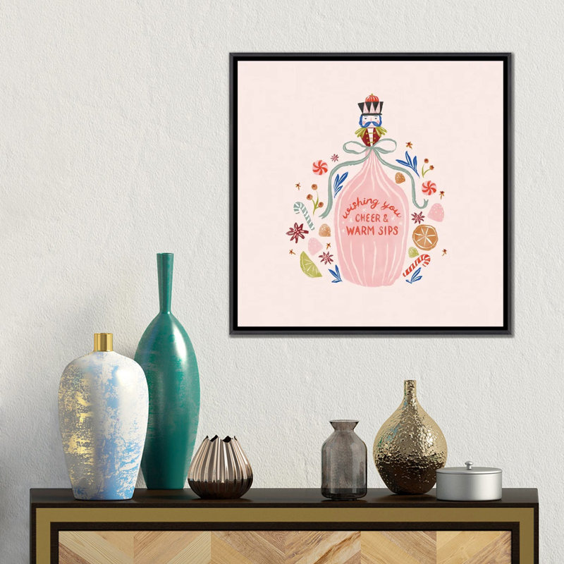 «Warm Sips», reproduction d'art sur toile encadrée, H 18 po x l 18 po, Impression dans un cadre flottant sans passe-parto