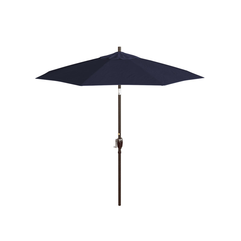 Parasol de marché 7 pi 6 po Lexia, Bronze, Toile bleu marine Sunbrella®