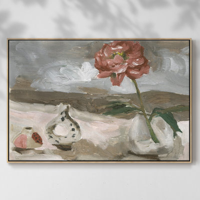Vase de fleurs roses IV, reproduction d'art sur toile