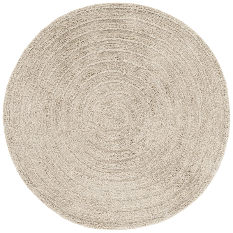 Easy Care 228 Hand Tufted Recycled Cotton Machine Washable Geometric Indoor Use Only Rug, Round 5'