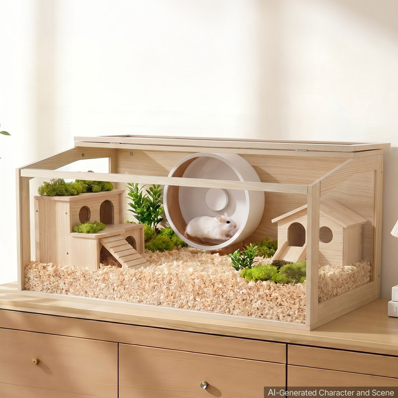 Cage à hamster en bois 48 po x 20,1 po x 20,1 po à 270 ° C