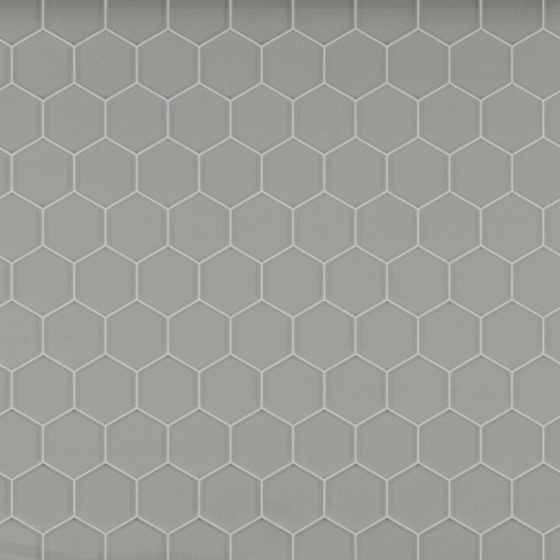 3" Beehive 10.25in.x11.75in. Glass Mosaic Tile, Misty Gray Gloss