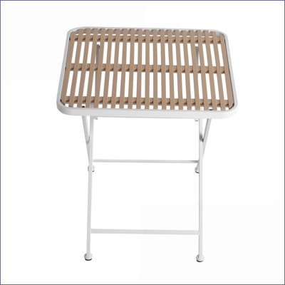 Space-Saving Folding Polypropylene &amp; Metal Coffee Table for Indoor/Outdoor Use, Easy-Clean &amp; Weather-Resistant