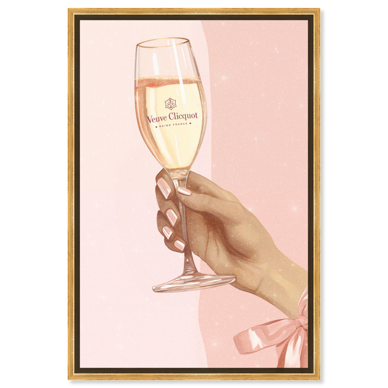 Toile «Toast to Glam» par Art Remedy, H 31 po x l 21 po, Cadre noir