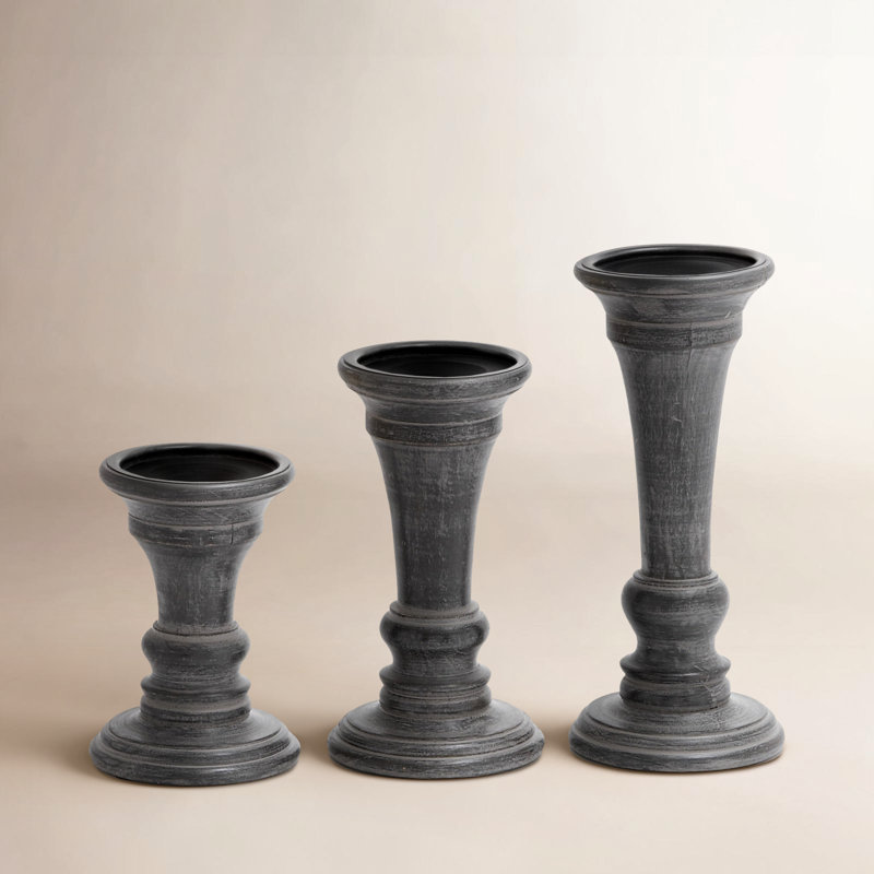 10'' H Wood Tabletop Candlestick
