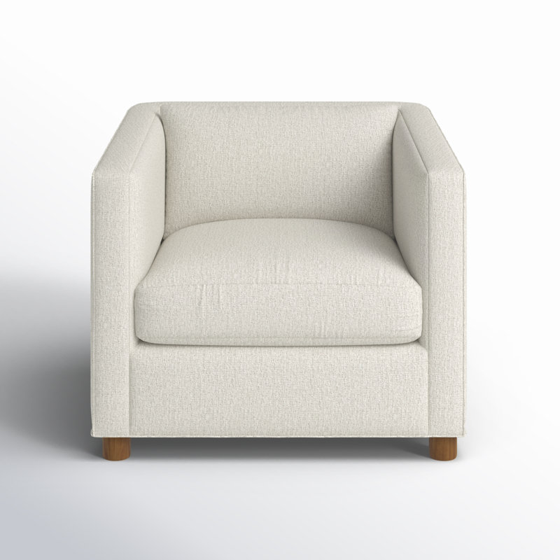 Emilie Upholstered Chair and a Half, Oak, John Linen Flour