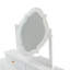 Compact Makeup Vanity Table with Reversible Mirror, Dressing Table Set with Stool, Space-Saving Beauty Station for Small Places, White