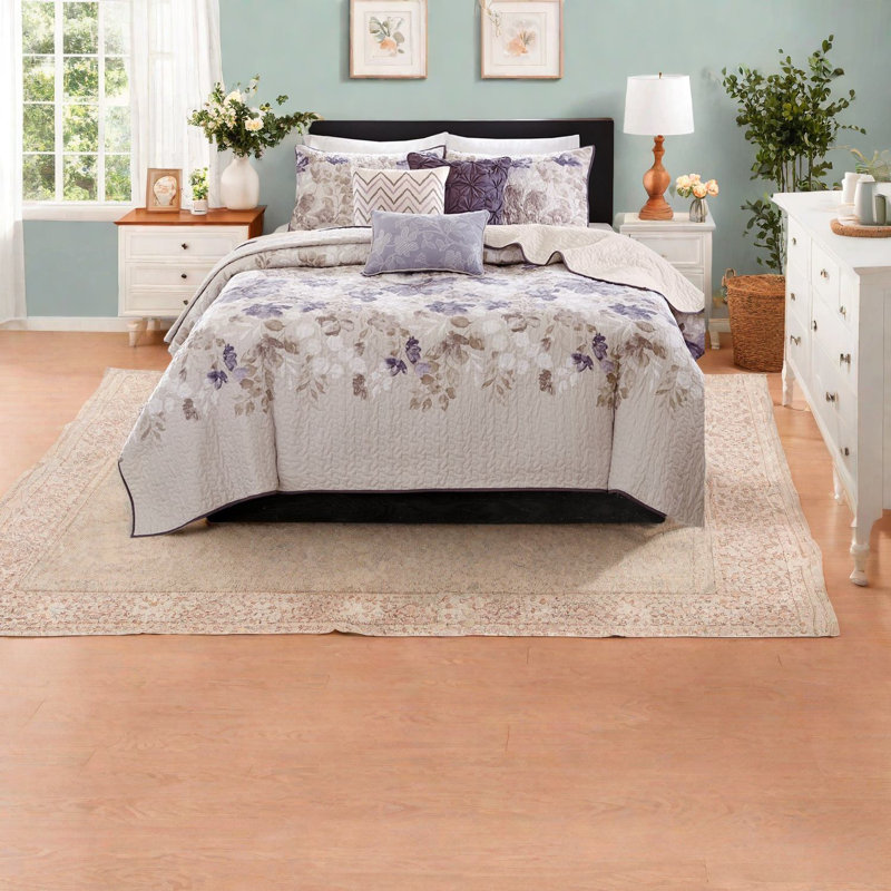 Ensemble de literie en coton multicolore, style transitionnel pour le confort de la maison