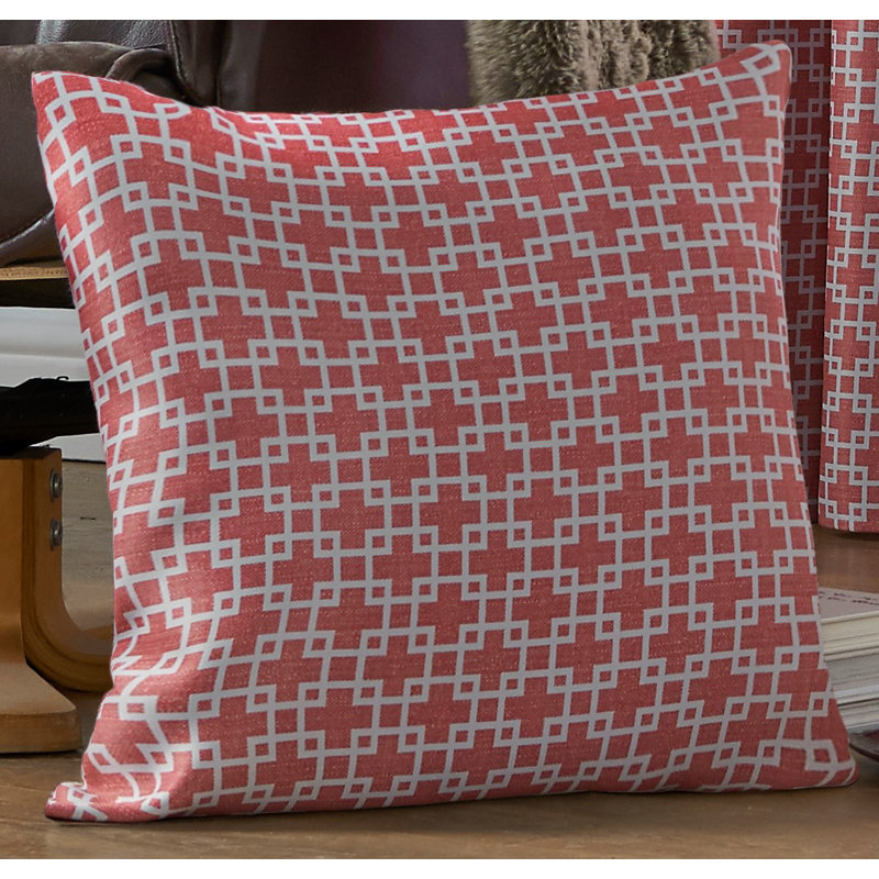 Esa Geometric Square Throw Pillow Cover, Blush
