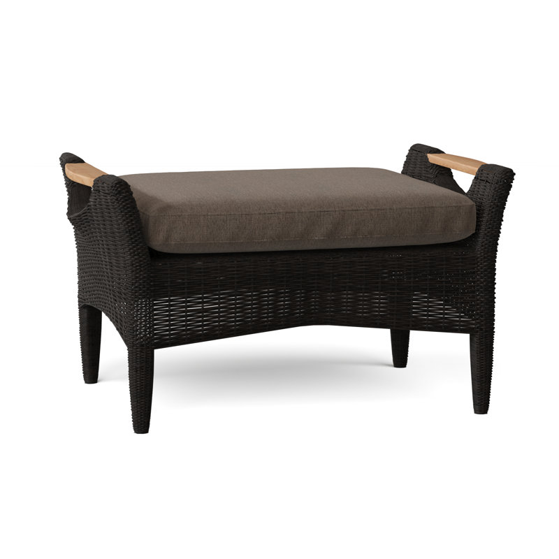Culebra Outdoor Ottoman, Ash, Culebra Black