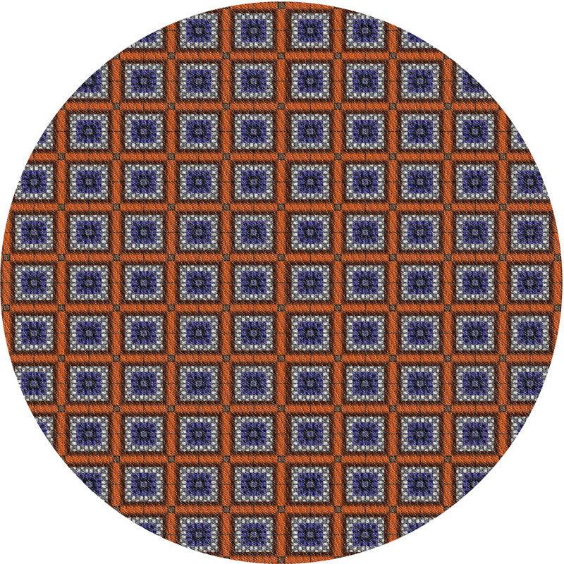 Geometric Indoor Rug, Round 3'