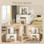 Grand meuble-lavabo blanc 41 po - miroir hollywoodien 3 couleurs 3 ampoules, 4 tiroirs extra profonds, noyau en peuplier, finition en mélamine mat, style studio moderne