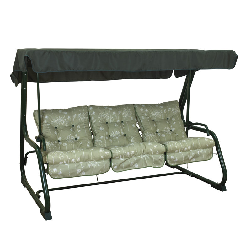 Apollina 3 Person Porch Swing with Canopy, Green, Green, Green