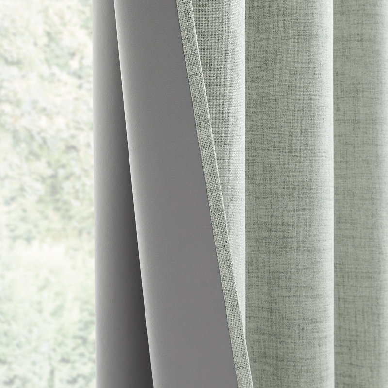 Leming 100% Polyester Burlap Blackout Curtains for Bedroom Grommets Curtains 2 Panels Set, Sage Green, 52" W x 96" L