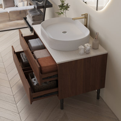 Faryn 36-Inch Modern Vanity With Ceramic Sink And Water-resistant Wood Construction