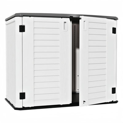 Decksplore 255 Gallons Resin Outdoor Storage Cabinet, Waterproof & Lockable