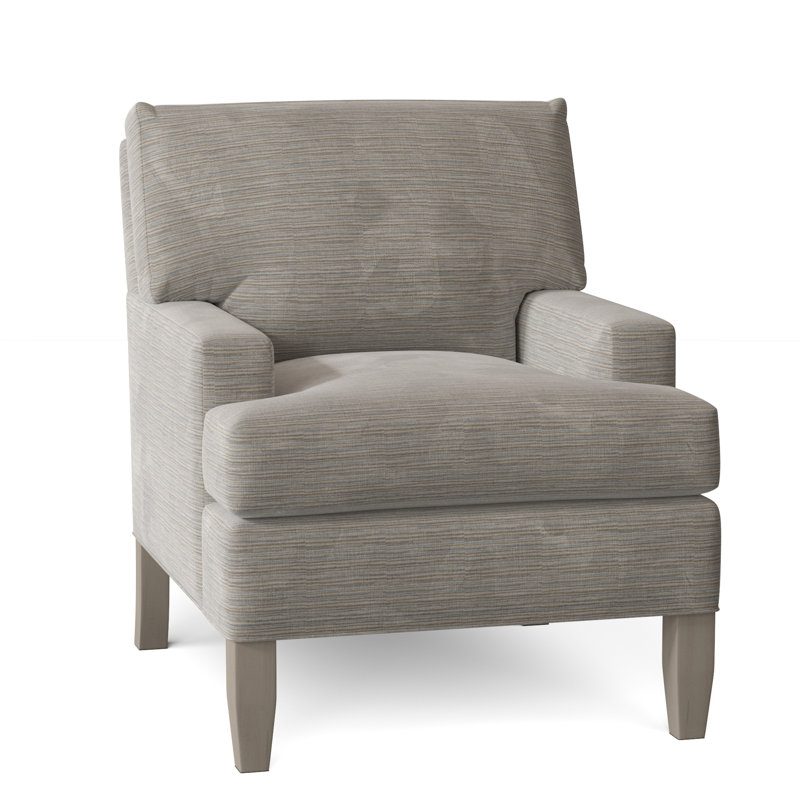 Huntington 31" Wide Down Cushion Armchair, Bailey Ld Navy, Gray, 37" H x 31" W x 37" D