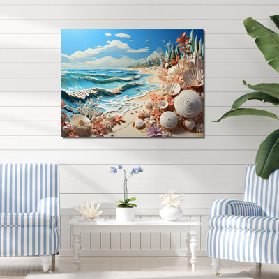 «Breda Coastal Beachside Tranquility Papercut», reproduction sur toile