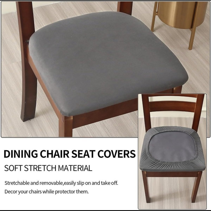 Ensemble de 6 housses de chaise extensible pour chaise de salle à manger, housses de coussin de siège de chaise lavables et amovibles pour bureau de cuisine