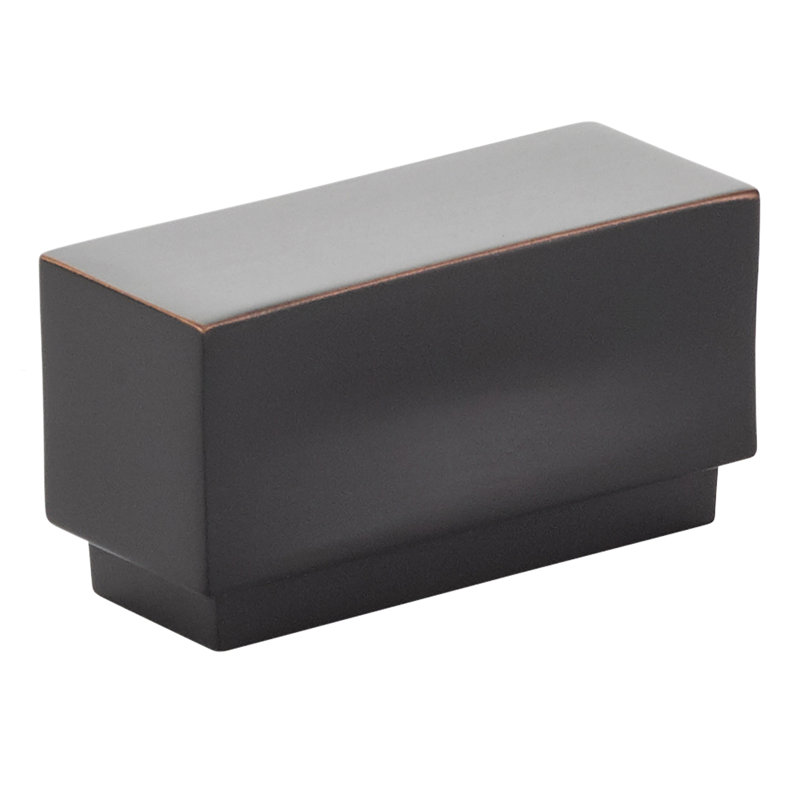 Urban Modern Rectangular Cabinet Knob, Oil Rubbed Bronze