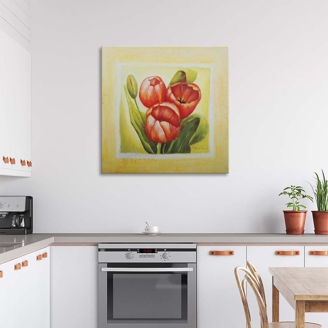 Leinwandbild Three Red Tulips 16101