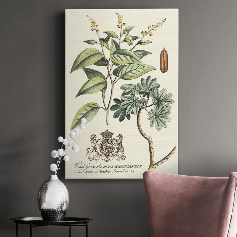 Imperial Foliage IV - peinture sur toile tendue, H 18 po x l 12 po x P 1,5 po