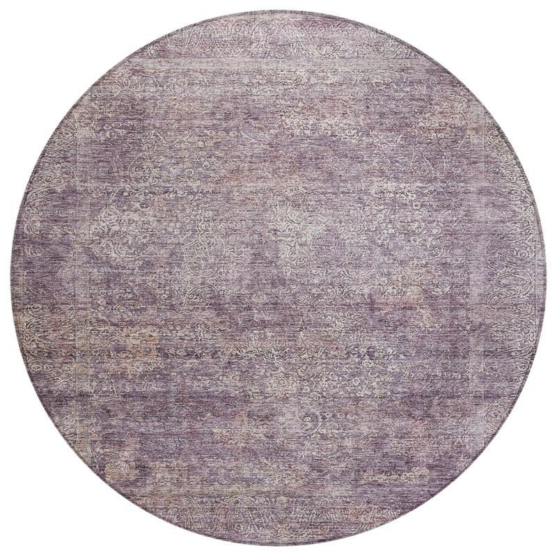 Halora Purple Washable Indoor-Outdoor Rug - , 8' x 8'