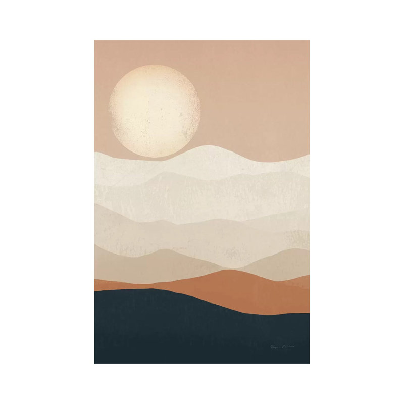 Mojave Mountains And Moon Landscape by Ryan Fowler - Print on Canvas, Wrapped Canvas, 45.72cm H x 30.48cm W x 1.91cm D