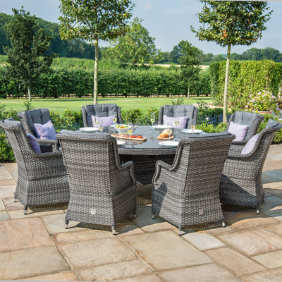 Mitcheldean 8 Seat Round Rattan Dining Set