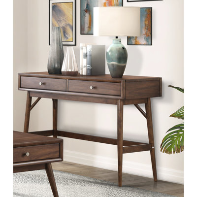 Table brune avec glissières à roulement, 48 po x 16 po x 32 po, salon essentiel pour un espace, brun, 2 designs modernes et fonctionnels
