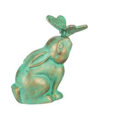 Statue de jardin en métal verdigris Pierre