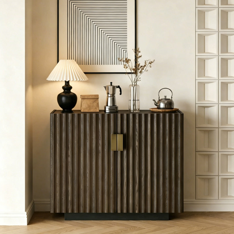 Solid Wood Entryway Storage Cabinet