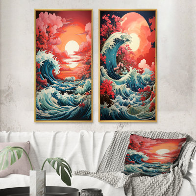 «Dramatic Ocean Waves», 2 pièces sur toile