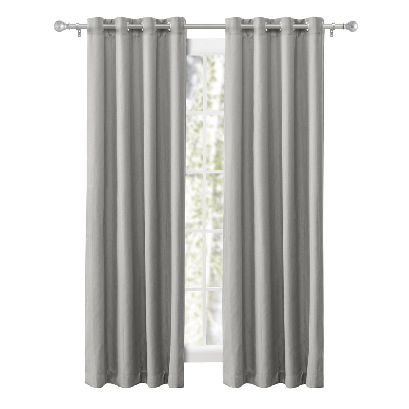 Cedarpoint Elegant Design Grommet Room Darkening Curtain Panel, Smoke, 54" W x 72" L