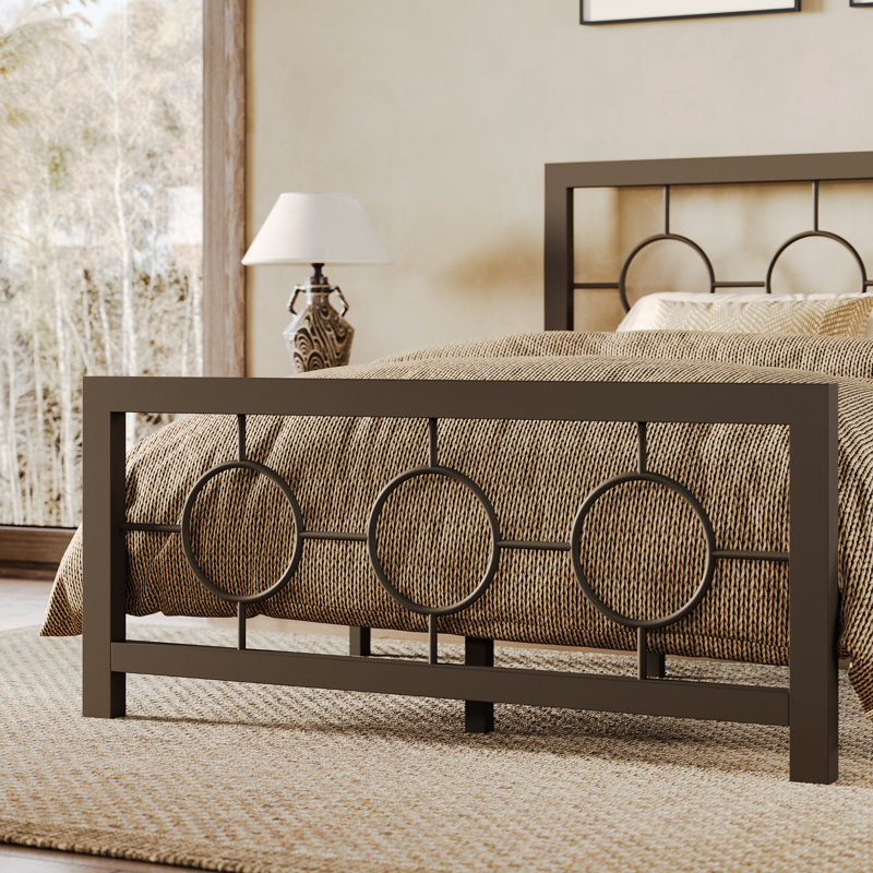 Mauppin Metal Slat Bed, Twin, Brown