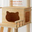 Tour à chat 59 po moderne, tour à chat en bois pour chats d'intérieur, arbre à chat avec poteaux à griffes recouverts de sisal et perchoir supérieur, maisonnette pour chat avec hamac en acrylique pour petits et grands chats