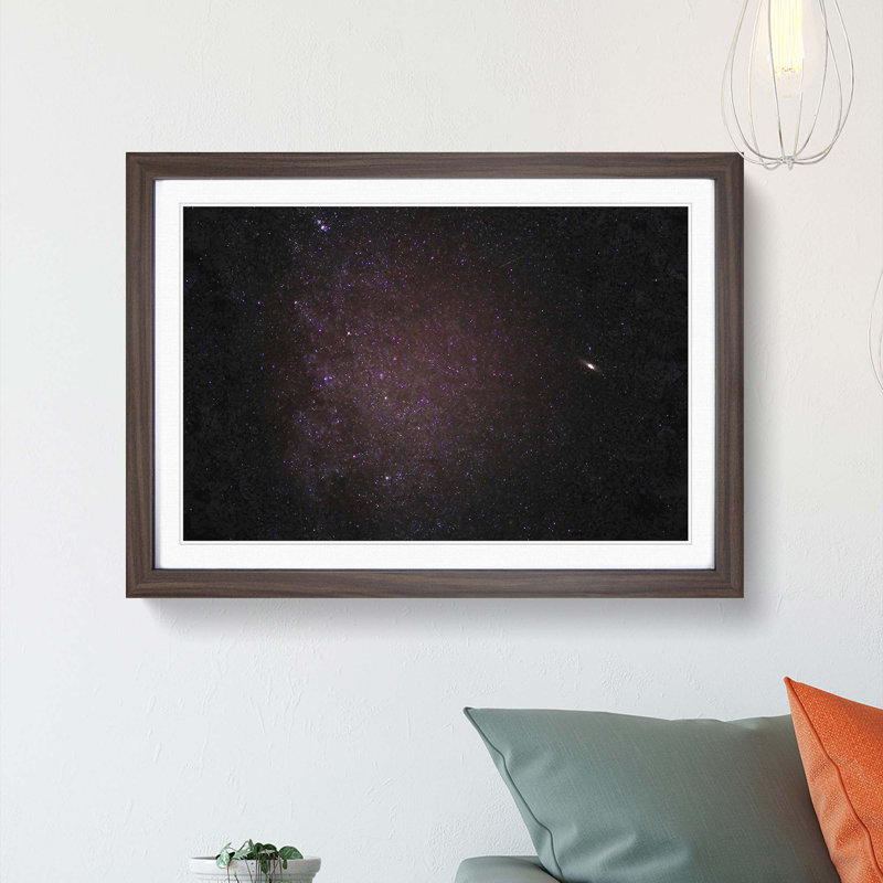 Starry Sky in Pink in Abstract - Framed Print, Walnut Framed, 36cm H x 48cm W x 2cm D