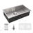 33 Inch Undermount Stainless Steel Kitchen Sink With Deep Single Bowl And Noise-Reducing Technology