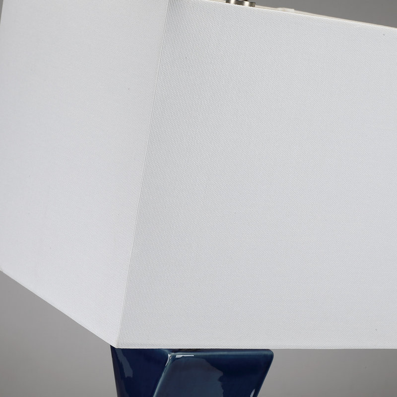 24.5in Blue Modern Sculpted Ceramic Table Lamps