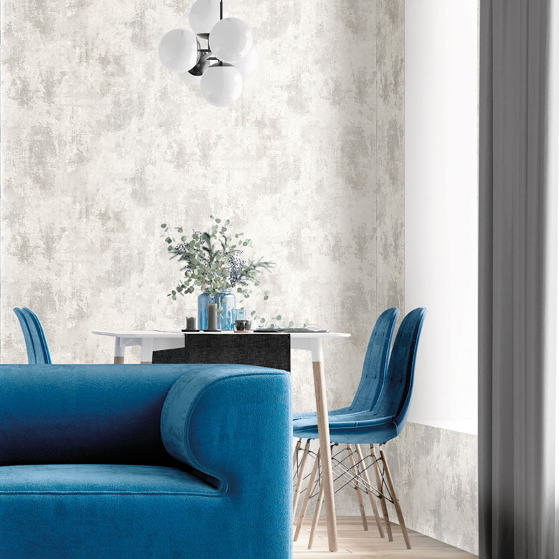 Italian Marble Design 33' L x 21" W Textured Wallpaper Roll, Blue/Gold