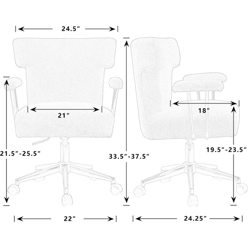 Chaise de travail Imer, Rose