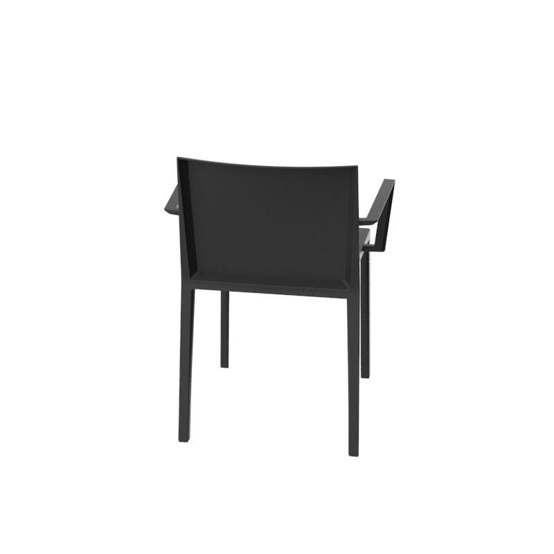 Quatz Stacking Patio Dining Chair, Black