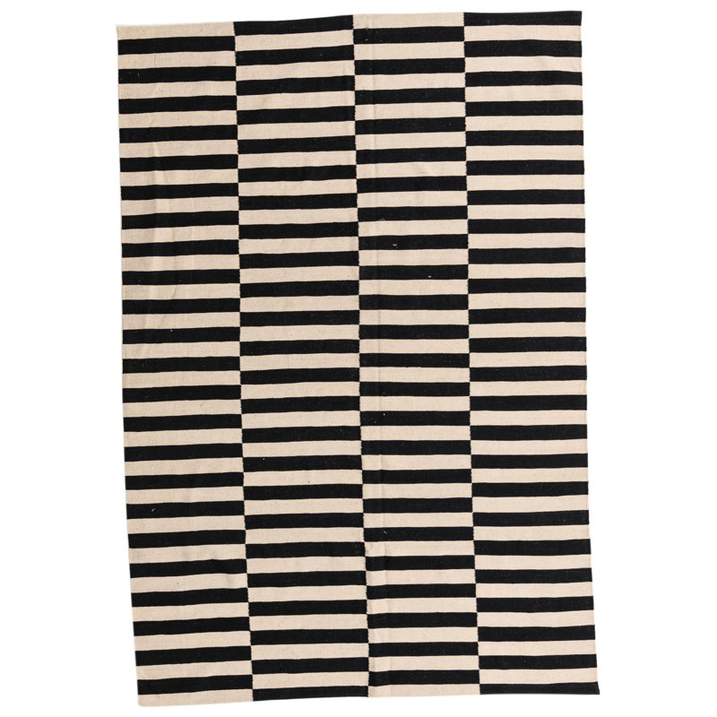 Tapis noir et blanc Ousley